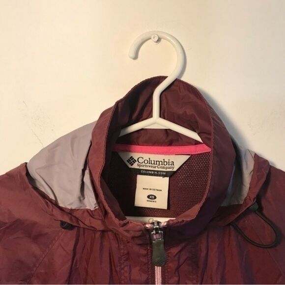Columbia Burgundy Zip-Up Windbreaker Jacket - Picture 5 of 9